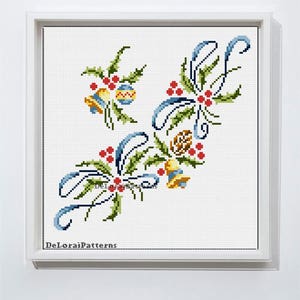 Christmas cross stitch pattern. Easy Christmas cross stitch chart. Vintage Christmas cross stitch PDF Instant download digital pattern.
