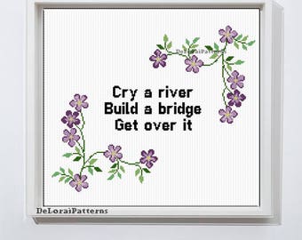 Funny cross stitch pattern. Motivational cross stitch pattern, craft gift, modern counted cross stitch pdf pattern for instant download.