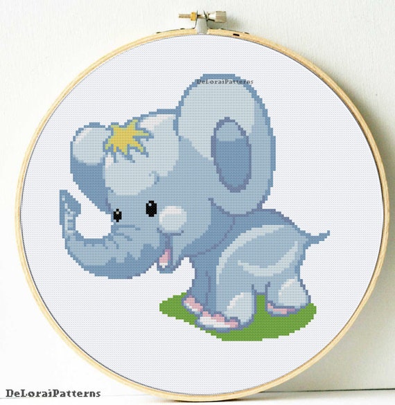 CROSS STITCH CHART ELEPHANT COLLAGE