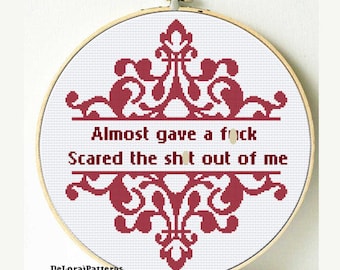 Funny cross stitch pattern sassy naughty curse swear F word subversive cross stitch modern stitching funy wall art DeLorai patterns