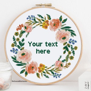 Personalized cross stitch pattern Custom cross stitch pattern Customizable cross stitch pattern. Flowers cross stitch pattern gift.