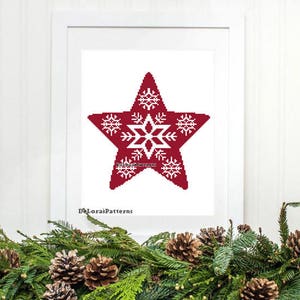 Weihnachtssterne Kreuzstich Muster Weihnachtsmuster Kreuzstich Weihnachten Wandkunst DIY Weihnachtsschmuck Dekoration Kreuzstich Sterne