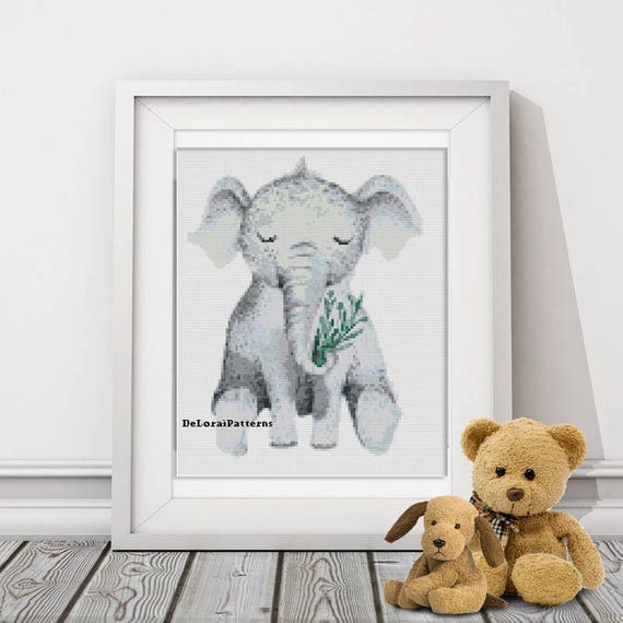 Cute baby elephant cross stitch pattern nursery cross stitch etsy Cute baby elephant cross stitch pattern nursery cross stitch etsy