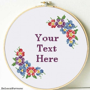 Aangepast kruissteekpatroon Grappige kruissteek Moderne kruissteek bloemen Retro bloemen gemakkelijk beginner PDF en JPEG Digitale Grafiek Patroon