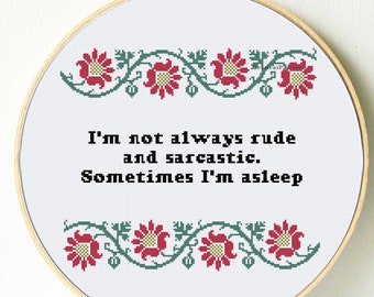 Subversive cross stitch. Funny cross stitch pattern, sarcastic, naughty, sassy cross stitch. Funny wall decor gift. Cross stitch craft gift.