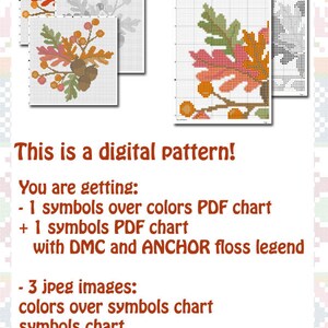 Rainbow Leaf Cross Stitch Pattern. Autumn Cross Stitch, Fall Cross ...