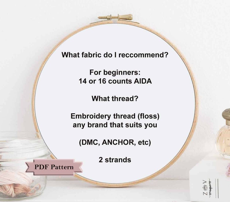 Funny cross stitch pattern Floral wreath cross stitch. Modern cross stitch. Funny xstitch. Floral needlework. Funny embroidery hoop art. image 8