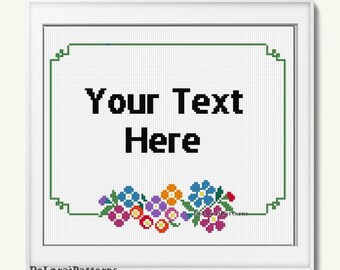Custom cross stitch pattern Personalisable cross stitch Funny cross stitch Easy cross stitch Beginner cross stitch flowers cross stitch