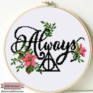 Toujours magique symbole point de croix pdf motif assistant signes triangle signe tableau imprimable téléchargeable couture fantaisie dessin animé fan de film