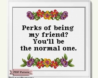 Funny cross stitch pattern forn instant download flowers cross stitch chart abnormal subversive cross stitch funny diy needlework embroidery