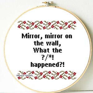 Funny cross stitch pattern. Funny Subversive cross stitch. Modern cross stitch. Humour cross stitch, self-irony, Sarcastic cross stitch,