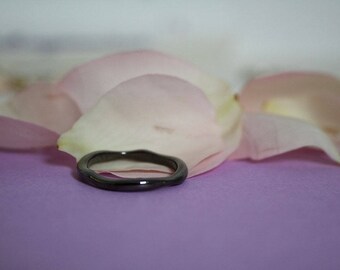 Anillo de banda de onda, anillo de plata hecho a mano, hecho en Italia, regalo de aniversario para las mujeres