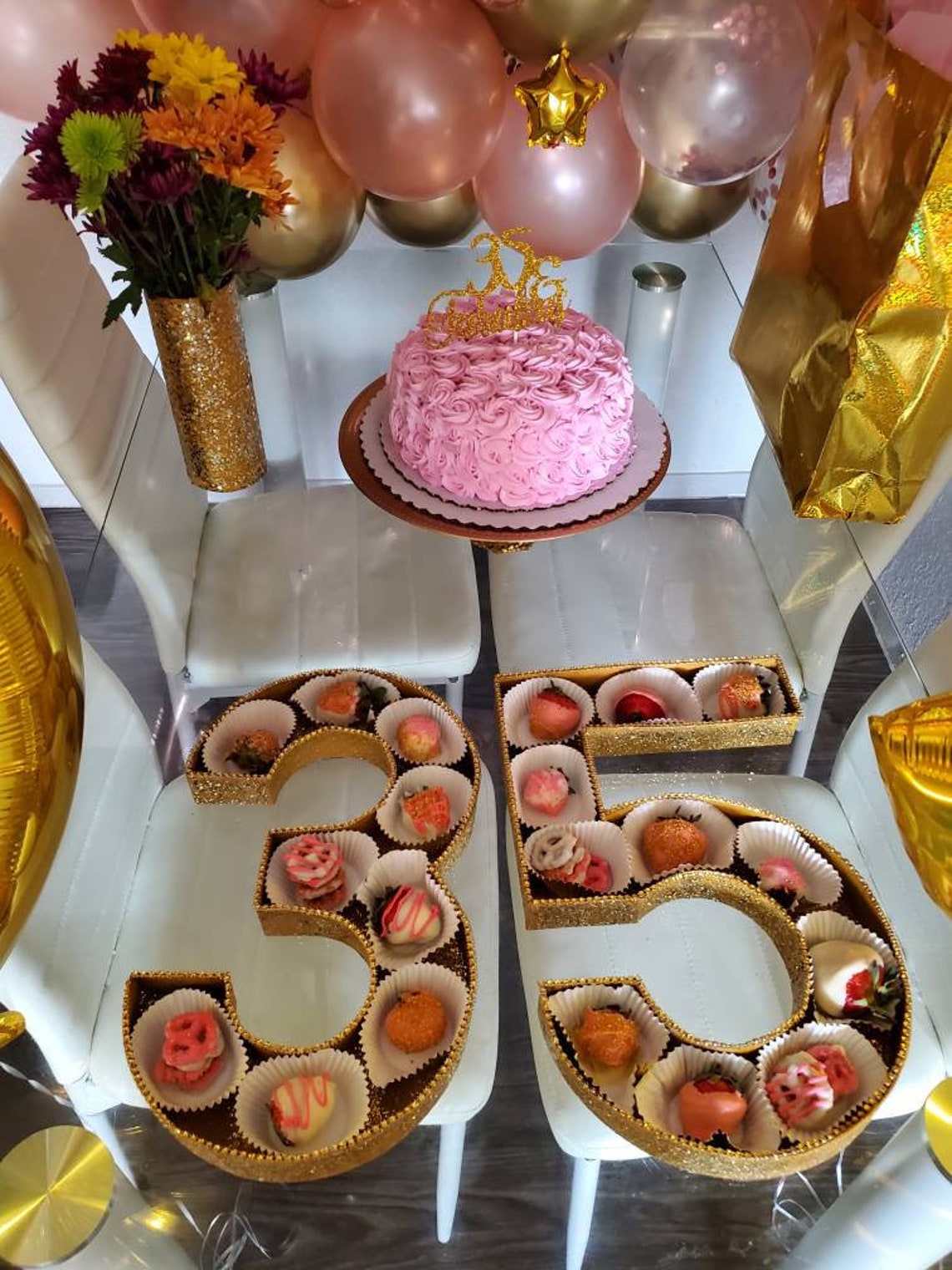 Number & Letter Boxes for Strawberries Cupcakes Candy Gift | Etsy