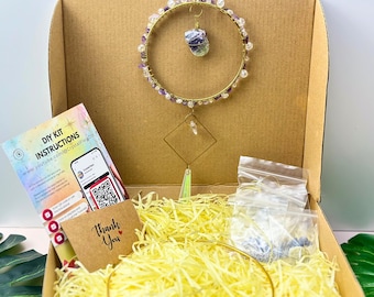 Amethyst Suncatcher DIY Kit: Crystal Prism, Spiritual Craft