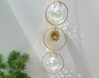 DIY kristallen zonnevangerset: hangend decor met 3 ringen