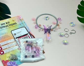 DIY Bloom Suncatcher Kit: Fairy Garden Crystal Prism, Pastel Beads