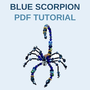 Blue Scorpion Suncatcher Tutorial | Beaded Scorpion PDF Pattern | Beginner Beading Instructions | Instant Download