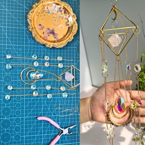 Healing Crystal Suncatcher DIY Kit - Create Your Own Gemstone Decor for Positive Energy