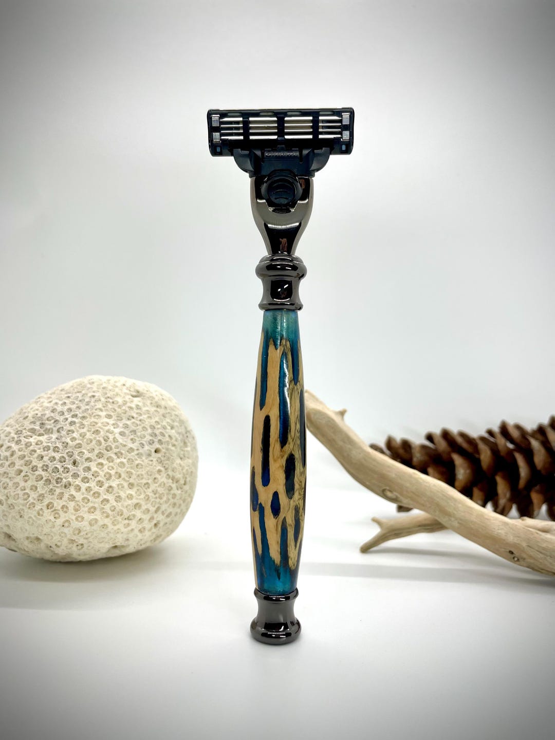 Handmade Resin and Wood Razor Handle - Etsy