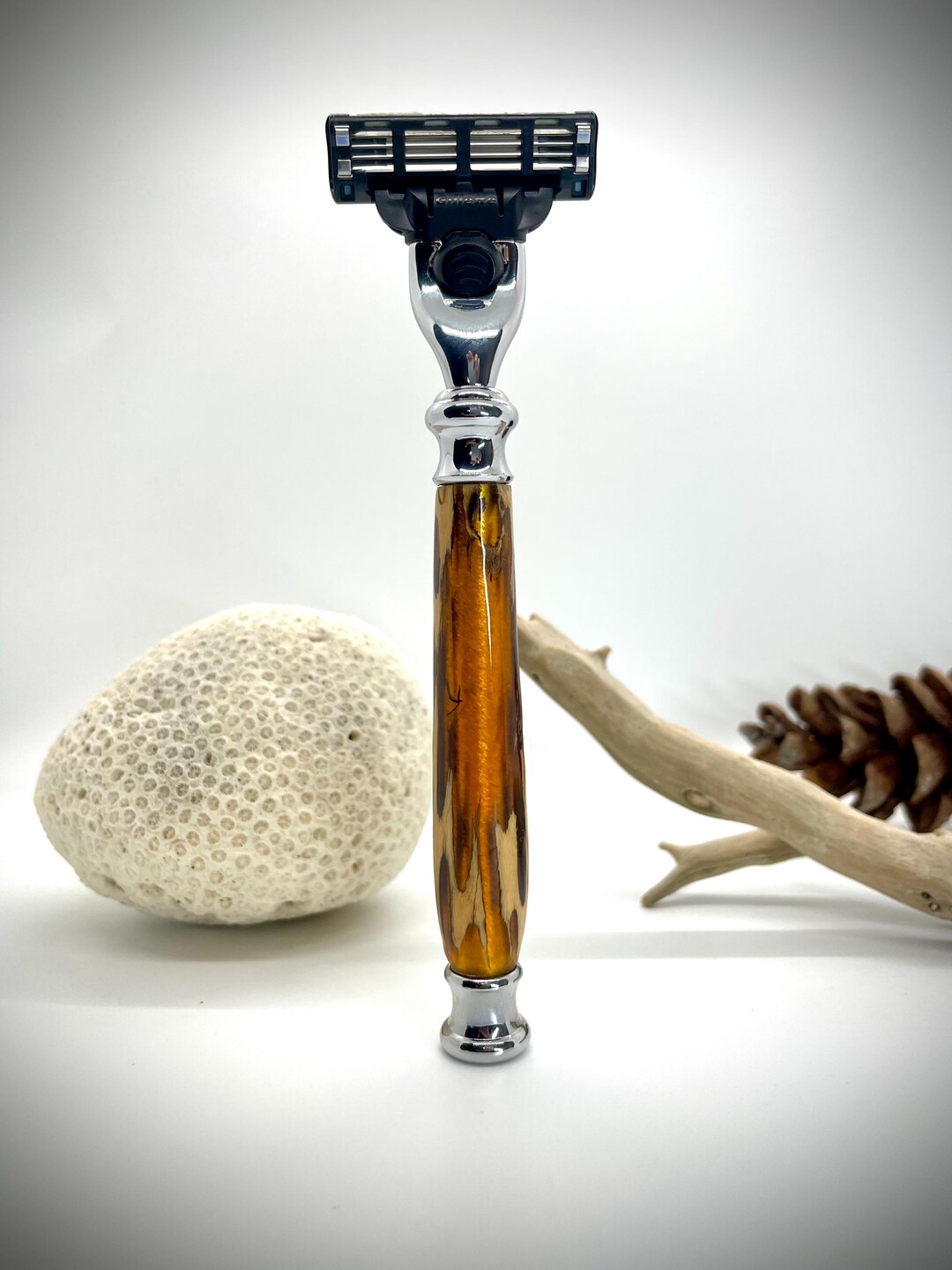 CUSTOM Razor Handle Made From Wood and Resin - Etsy