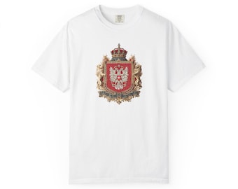 Serbia Soccer Crest Tee | Serbia Coat of Arms Football Shirt | Comfort Colors Heavyweight | 2026 Supporter Gift