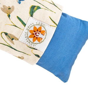 Relaxation Eye Pillow + Free Carry Case, Hot or Cold Eye Mask - Meadow Of Enlightenment (Flower Print)