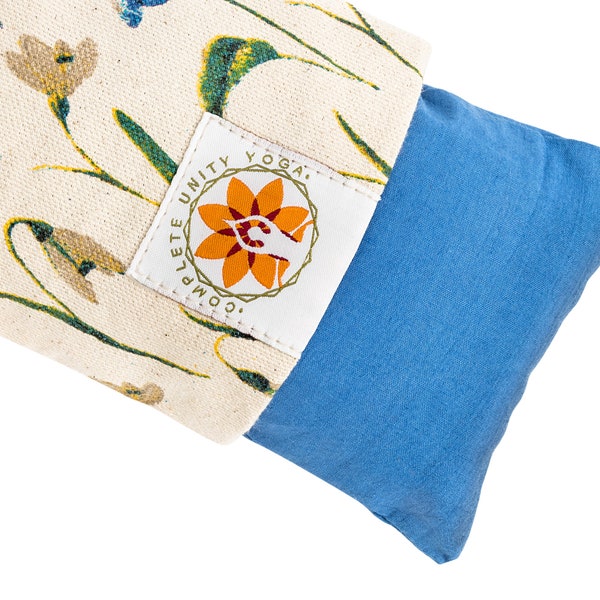 Relaxation Eye Pillow + Free Carry Case, Hot or Cold Eye Mask - Meadow Of Enlightenment (Flower Print)