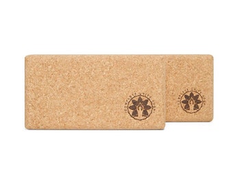 Bloques de yoga de corcho natural (paquete de 2) diseñados para yoga, pilates y fitness