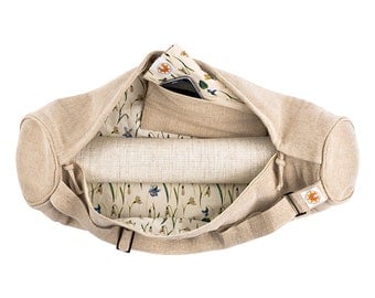 Premium Yoga Mat Bag, Yoga Bag with Zipper, Inner Pocket - Meadow Of Enlightenment (Flower Print)