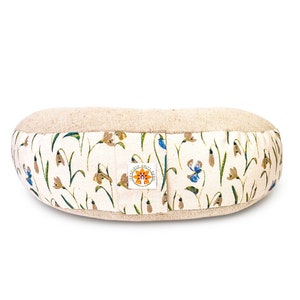 Coussin de méditation, oreiller de méditation yoga Zafu rempli de sarrasin - Prairie des Lumières (imprimé floral)