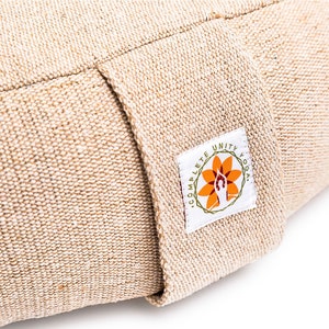 Premium Meditation Cushion, Half/Crescent Moon Shape, Natural Yoga Meditation Zafu Pillow Filled with Buckwheat image 2
