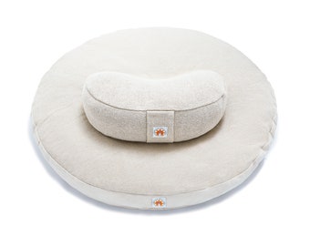 Juego de cojines de meditación - Zabuton Pillow & Zafu, algodón natural