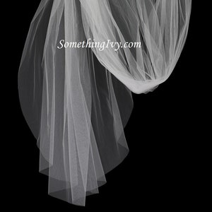 Choose Length - Plain Tulle Cut Edge Cathedral Veil  - Raw Edge Veils - Plain Edge Veils - Cut Edge Cathedral Veils - Veils with no beading