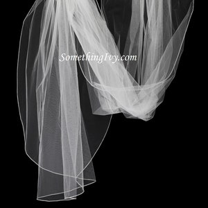 Fast Ship - 108&quot; Rhinestone Edge Cathedral Veil  - Rhinestone Edge Veil - 108&quot; Inches Long Rhinestone Edge Veil - Cathedral Rhinestone
