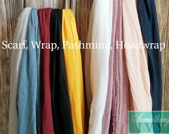 Lux Soft Cotton Shawls - Soft Pashminas - Cotton Cover Ups - Wedding Wraps - Bridesmaids Shawls - Evening Gown Shawls - Headwraps