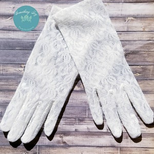 9 &quot;- Elfenbein Kurze Spitzenhandschuhe - Feierliche Spitze Handschuhe - Kostüm Spitze Handschuhe - Elfenbein Handschuhe-Sweet 16 Spitzenhandschuhe - Debütantin Spitzenhandschuhe