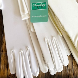 23&quot; Long - Matte Satin Opera Gloves Satin - Formal Wear Gloves - Costume Gloves  - Satin Gloves - Bridal Satin Gloves - Debutante Gloves