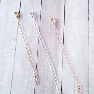 Necklace or Bracelet extender- Removable - Adjustable length extender - Rose Gold Extender - Necklace Extender - Gold Necklace Extender