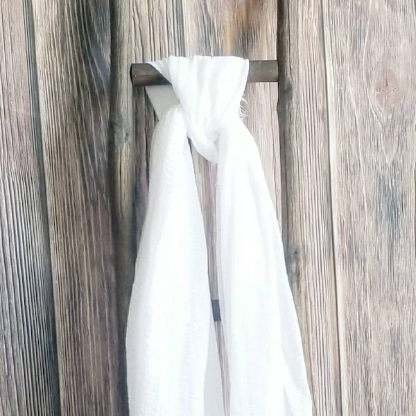 Lux Soft White Cotton Shawl - White Color Wrap - Pashmina - Cover Ups - White Wedding Wraps - Bridesmaids Shawls - White Evening Gown Shawls
