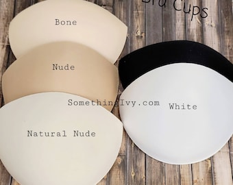 Choose Color- Seamless Foam Bra Cups with No Edge/Non-Serge  - Foam Bra Cups - Bra Cups - Black Bra - Standard Foam Cups - Sew in