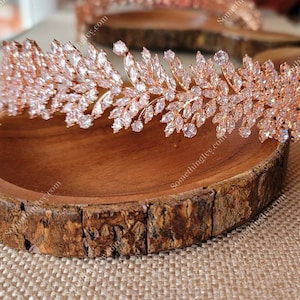 Fast Ship - Rose Gold Zircon Headband - Rose Gold Glaring Headband - Rose Gold Crystal Headband