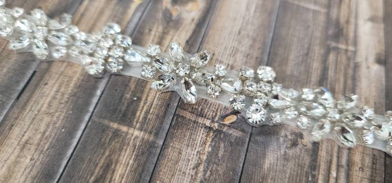 Crystal Rhinestone Belt or Headband - Rhinestone Wedding  display picture 2
