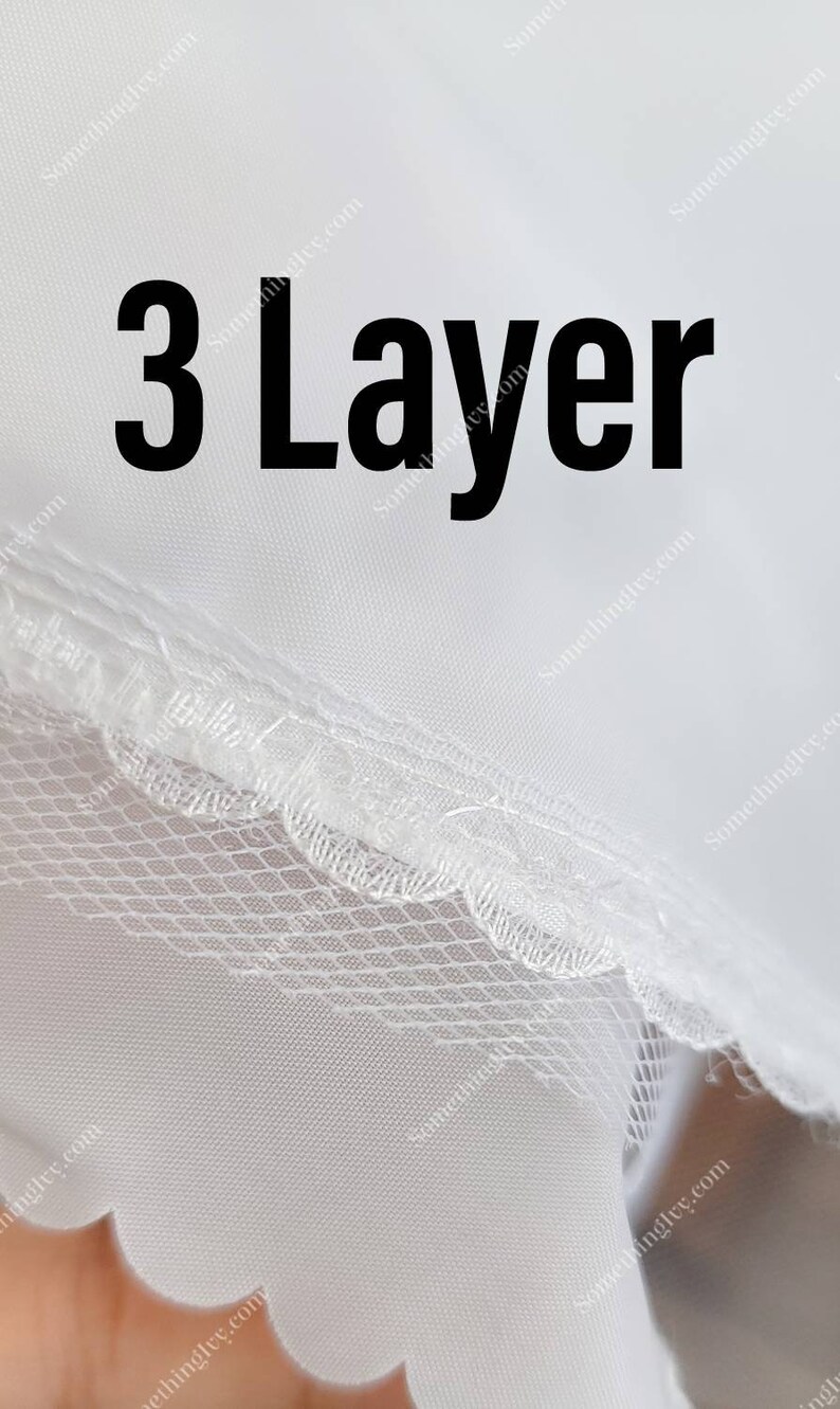 3 Layer A-Line Drawstring Petticoat Wedding Petticoat White Petticoat Gown Petticoats Drawstring Waistband image 5