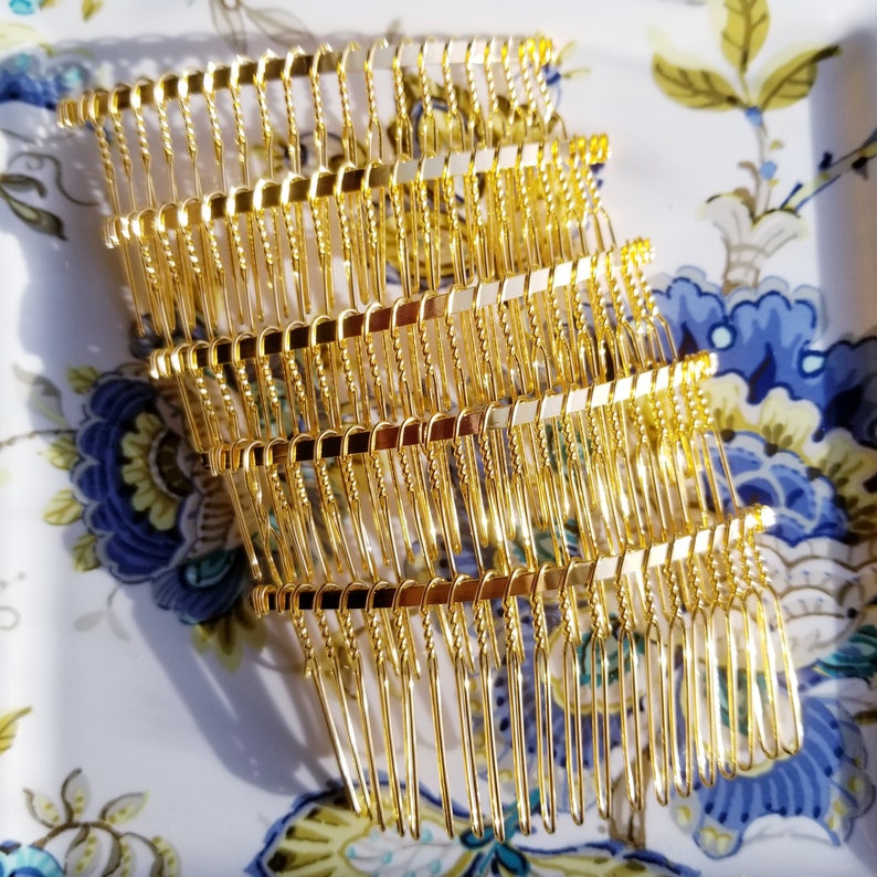 3 Gold Metal Comb Veil Combs Combs for Veils Etsy