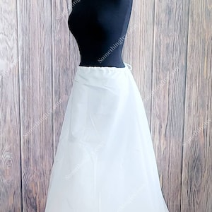3 Layer A-Line Drawstring Petticoat Wedding Petticoat White Petticoat Gown Petticoats Drawstring Waistband image 1