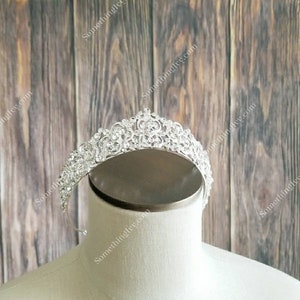 Ship Fast - 1.75&quot; Tiara - Queen Anne Tiara - Sweet 15 Tiara - Sweet 16 Rose Gold Crown - Quince Crown Tiara