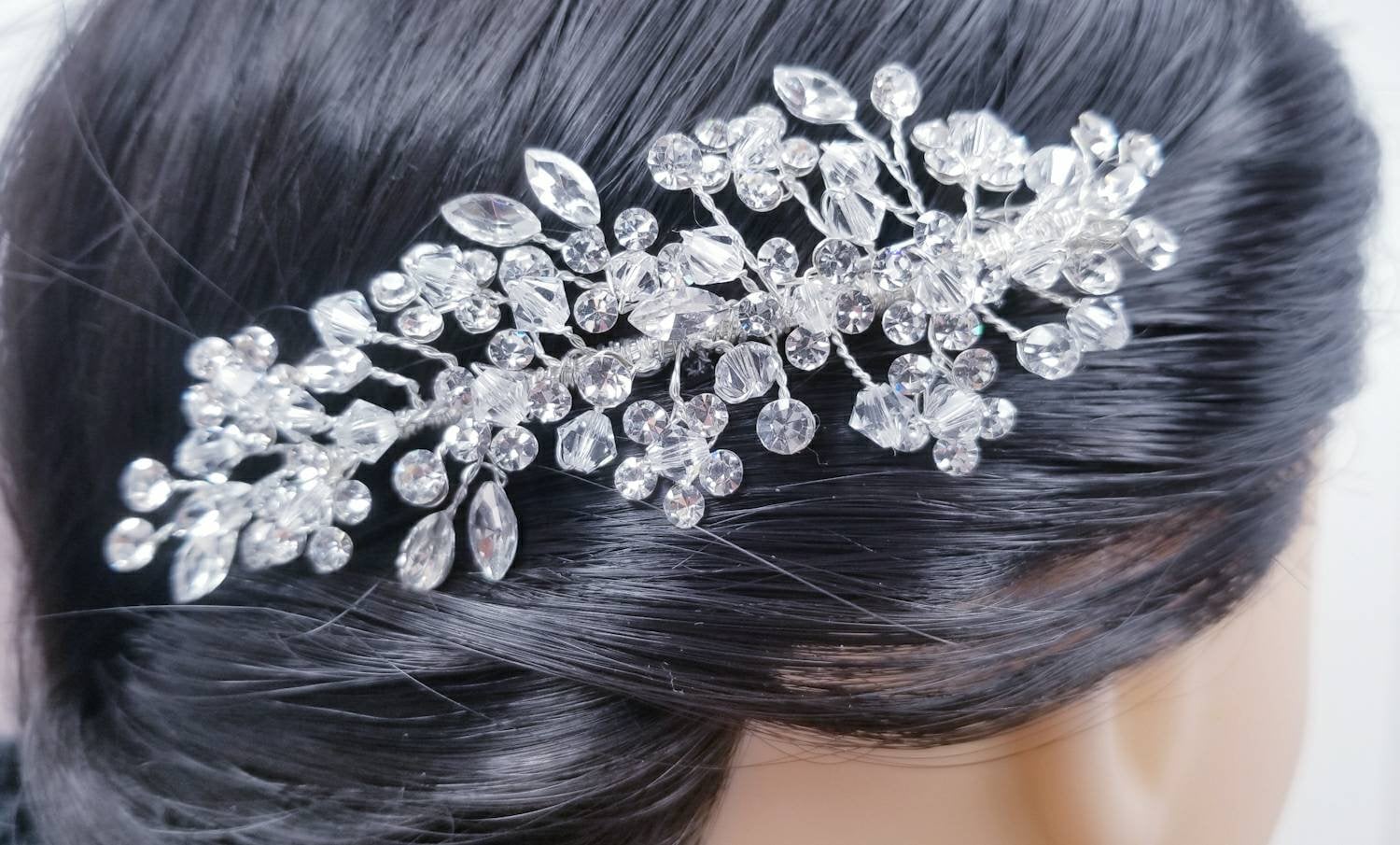 3.5 Crystal Hair Clip Wedding Crystal Hair Clip Etsy