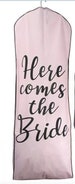 Fast Ship - Light Pink Garment Bag - Here Comes the Bride Ring Garment Bag, Wedding Gown Bags, Bride Garment Bags,  Acid Free Garment Bag 