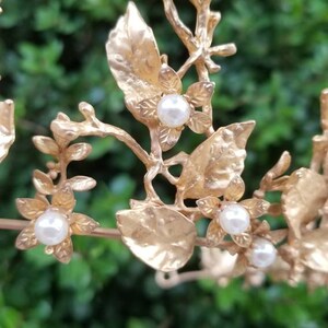 Fast Ship -2.5" Baroque Pearl Matte Gold Crown, Gold Hair Tiara, Gold & Pearl Tiara - Baroque - Sweet 16 Crown - Gold Crown - image 8