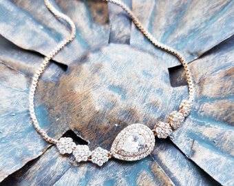 Verstelbare roségouden armband - roségouden sieraden - armbanden - roségouden trouwarmband - kristallen armband
